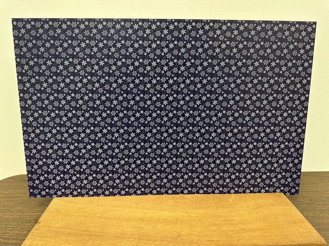 PatternPly® Navy and White Snowflake Swirls