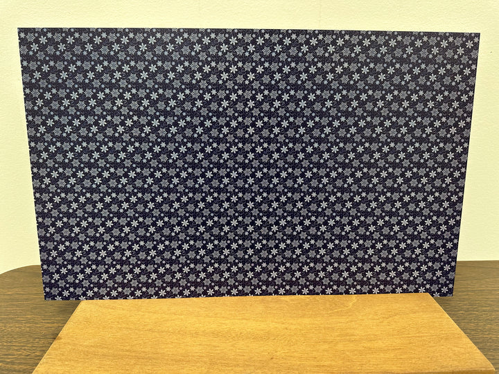 PatternPly® Navy and White Snowflake Swirls