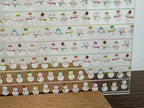 PatternPly® Scattered Pastel Snowmen and Stripes sheet showing the pattern