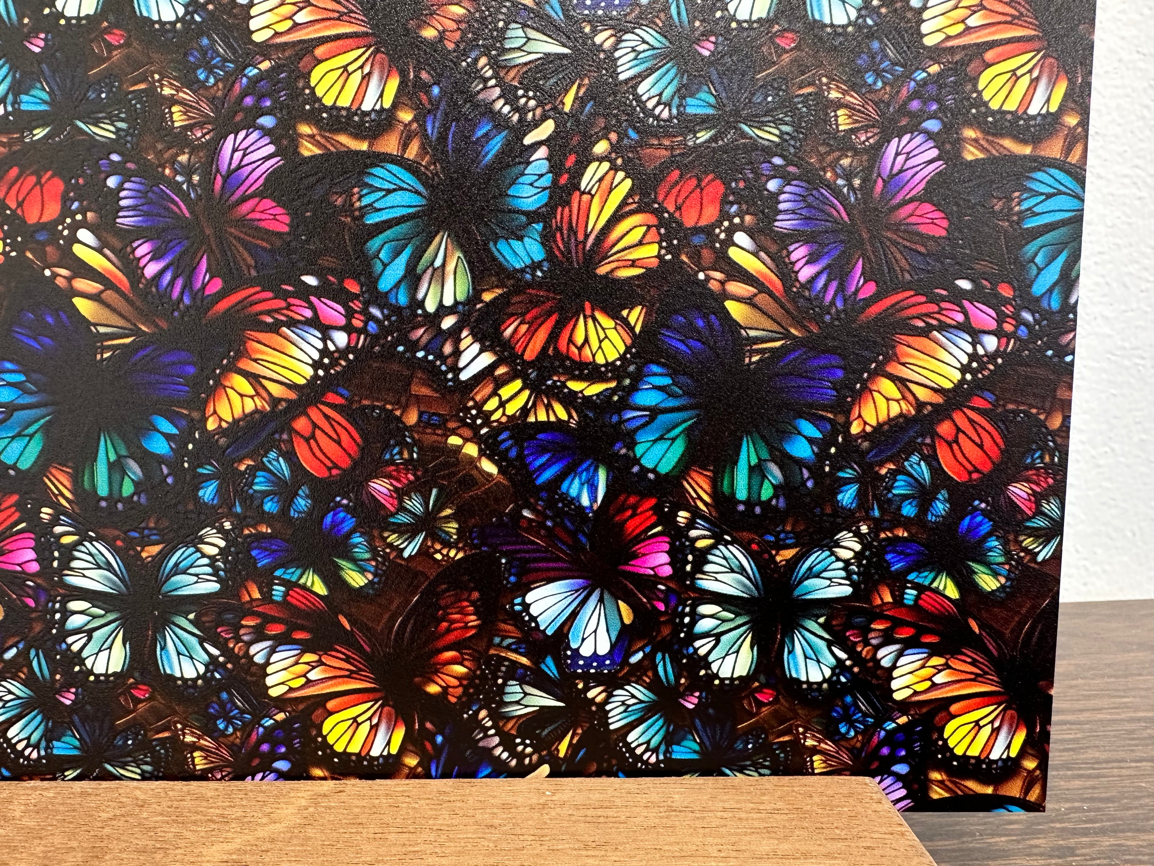 PatternPly® Full Coverage Colorful Butterflies sheet showing the pattern
