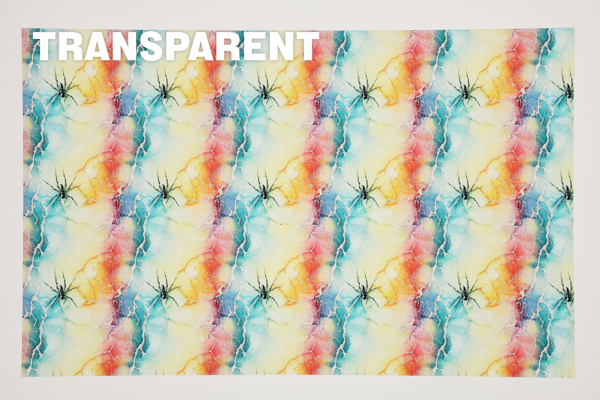 PatternPly® Transparent Marble Spiders sheet showing the pattern