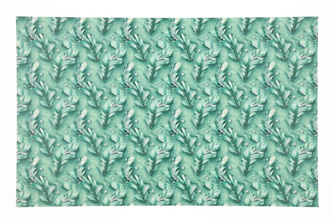 PatternPly® Full Coverage Feathers and Bling Mint