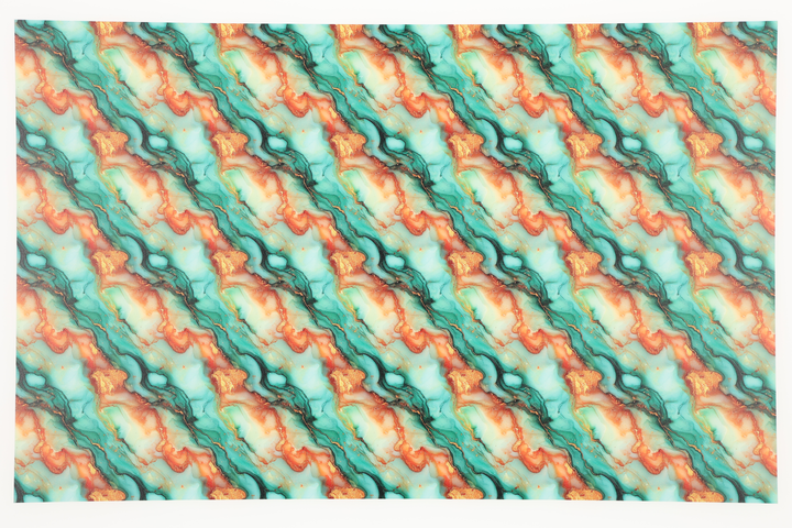 PatternPly® Full Coverage Orange and Mint Glitter Swirl