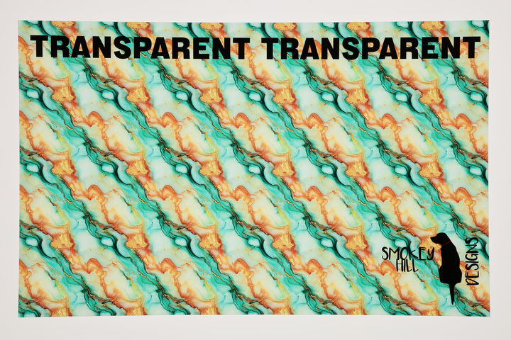 PatternPly® Transparent Orange and Mint Glitter Swirl