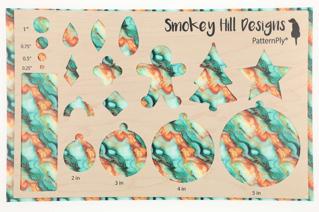 PatternPly® Full Coverage Orange and Mint Glitter Swirl
