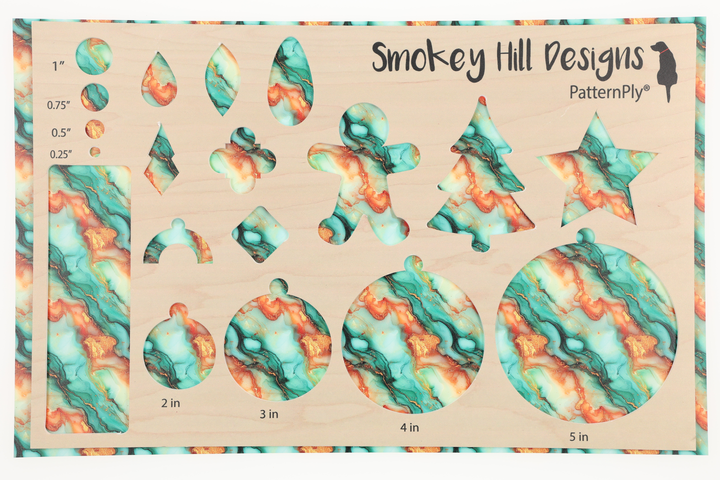 PatternPly® Full Coverage Orange and Mint Glitter Swirl