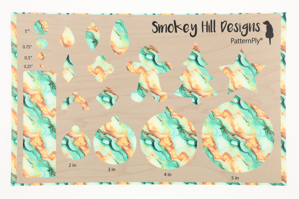 PatternPly® Transparent Orange and Mint Glitter Swirl product photo 3