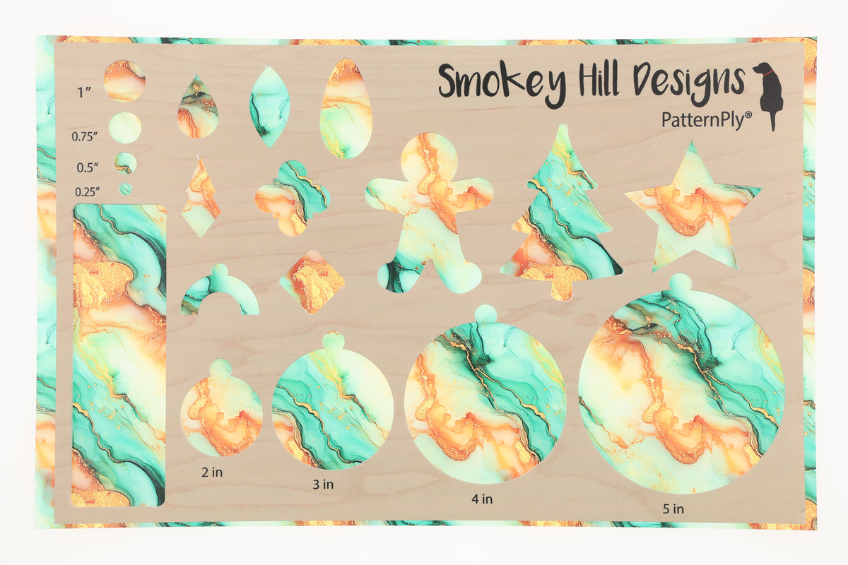 PatternPly® Transparent Orange and Mint Glitter Swirl LARGE product photo 3
