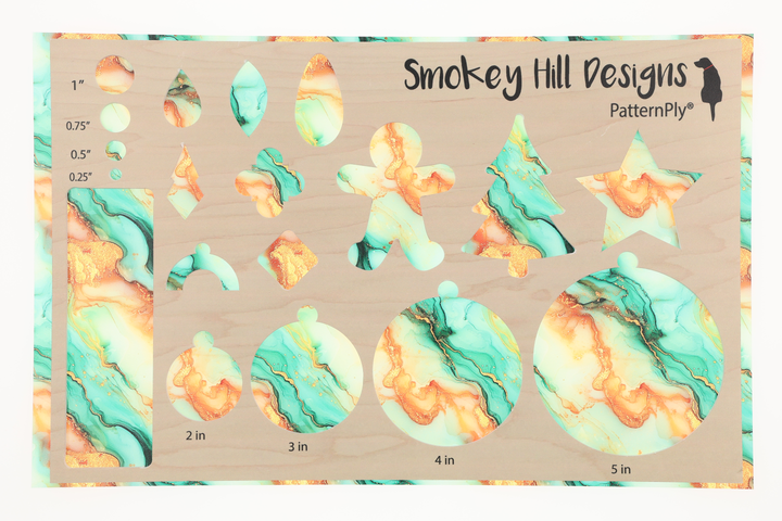 PatternPly® Transparent Orange and Mint Glitter Swirl LARGE