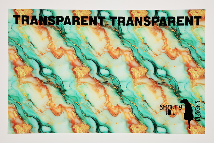 PatternPly® Transparent Orange and Mint Glitter Swirl LARGE
