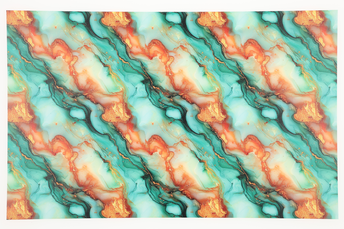 PatternPly® Full Coverage Orange and Mint Glitter Swirl LARGE product photo 2