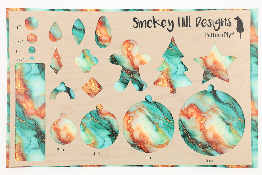 PatternPly® Full Coverage Orange and Mint Glitter Swirl LARGE