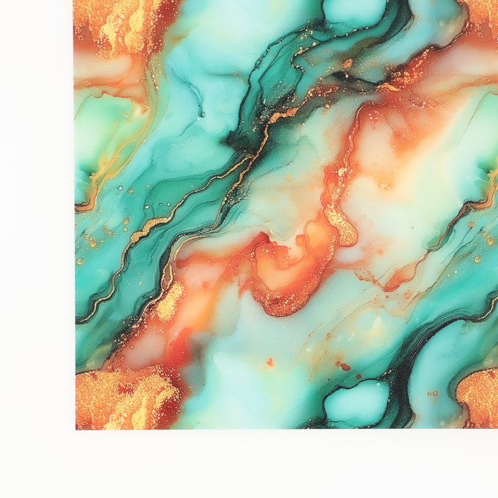 PatternPly® Full Coverage Orange and Mint Glitter Swirl LARGE