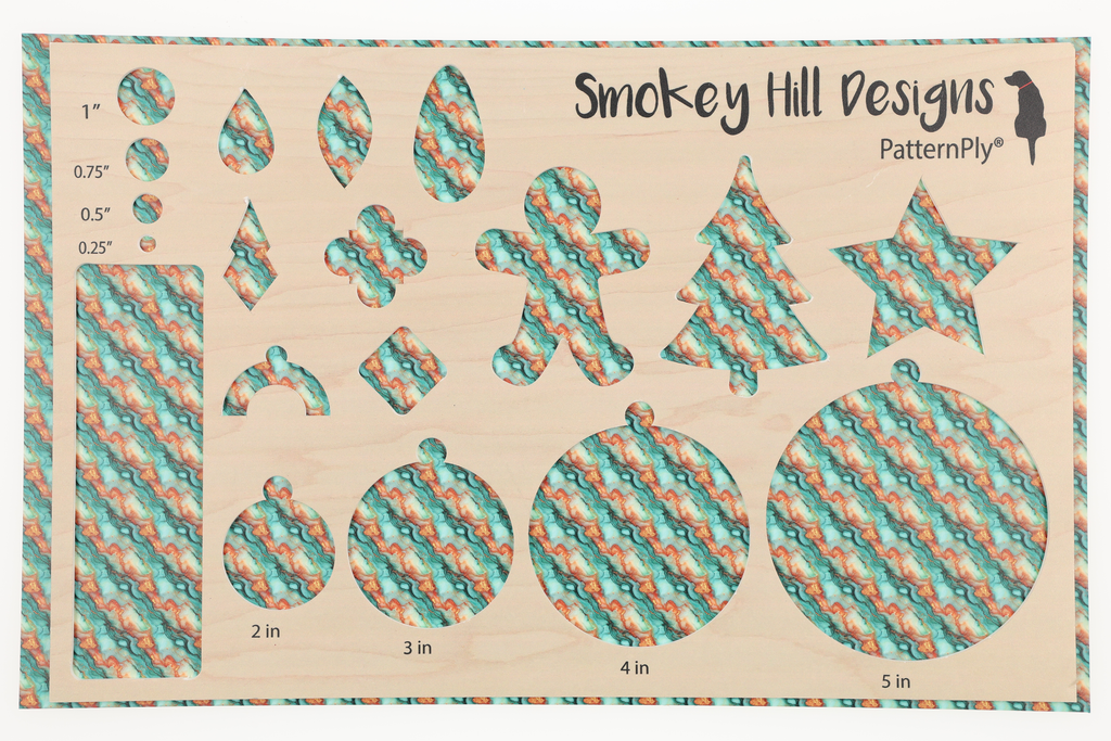 PatternPly® Transparent Orange and Mint Glitter Swirl Micro product photo 3