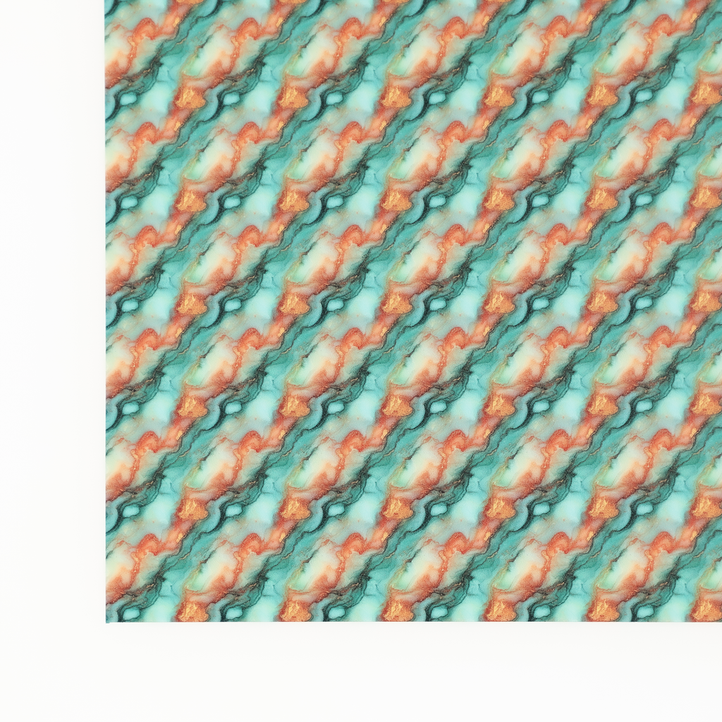 PatternPly® Full Coverage Orange and Mint Glitter Swirl Micro sheet showing the pattern