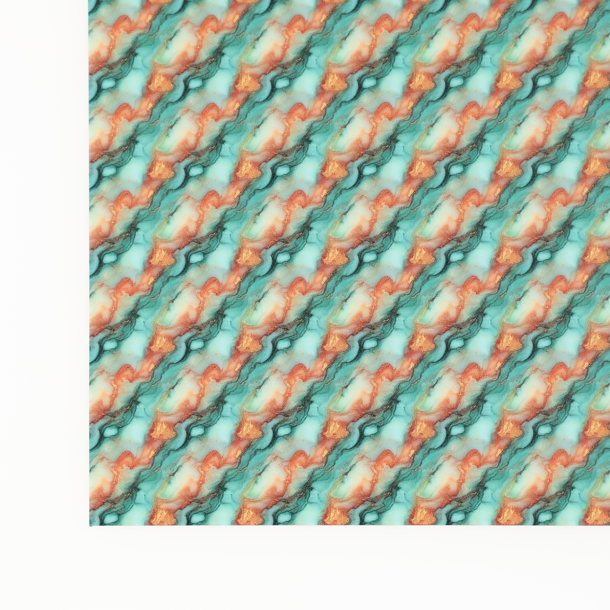 PatternPly® Full Coverage Orange and Mint Glitter Swirl Micro sheet showing the pattern