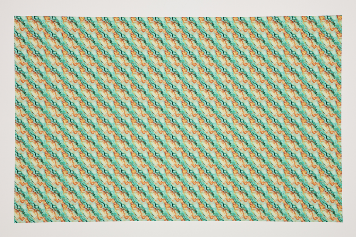 PatternPly® Transparent Orange and Mint Glitter Swirl Micro product photo 2