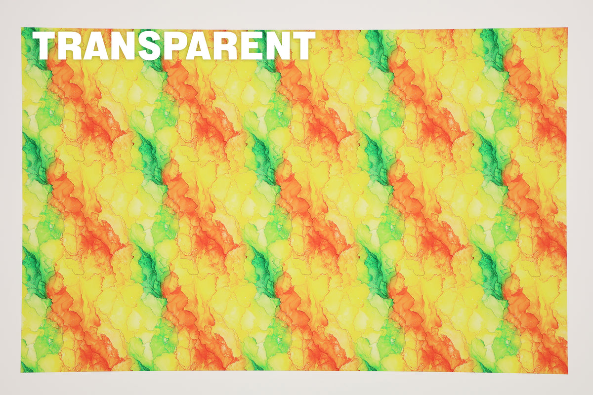 PatternPly® Transparent Neon Alcohol Ink sheet showing the pattern