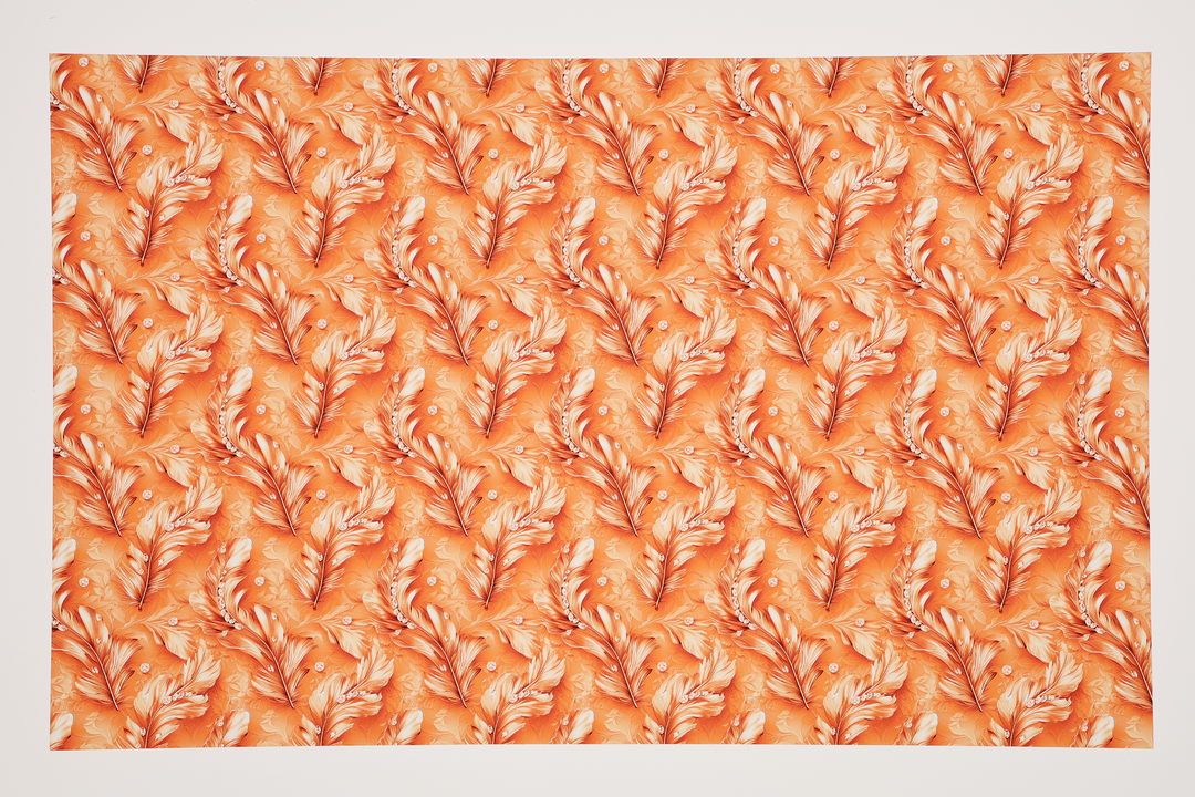 PatternPly® Transparent Feathers and Bling Orange