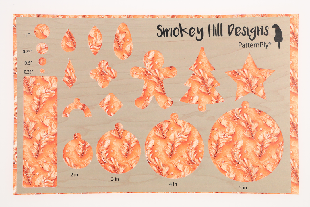 PatternPly® Transparent Feathers and Bling Orange