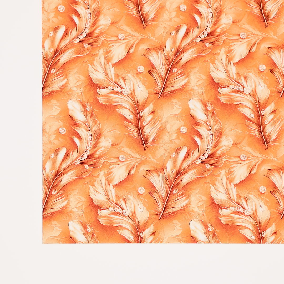 PatternPly® Transparent Feathers and Bling Orange