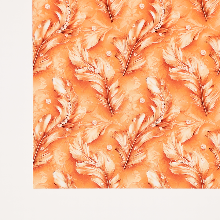 PatternPly® Transparent Feathers and Bling Orange