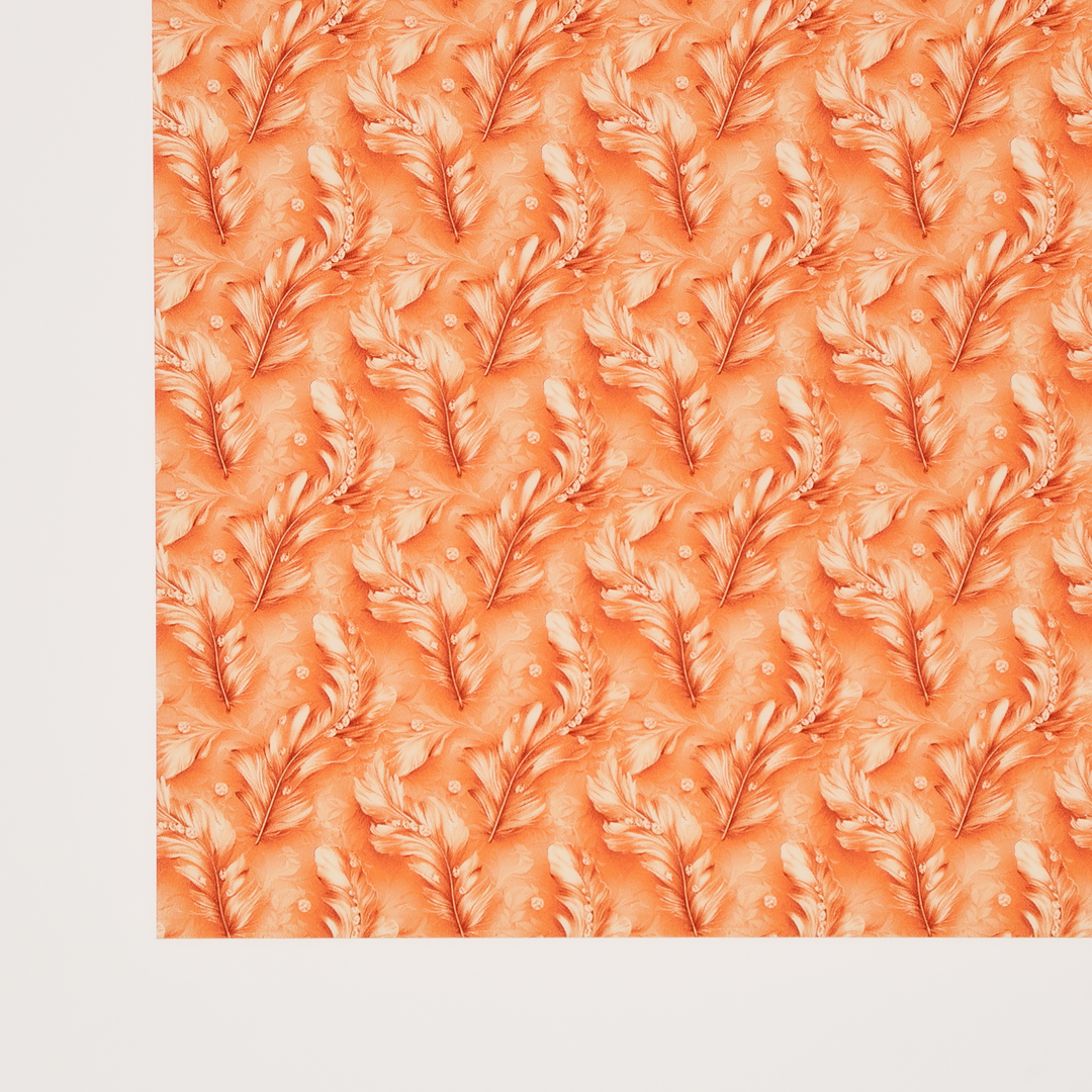 PatternPly® Transparent Feathers and Bling Orange Mini