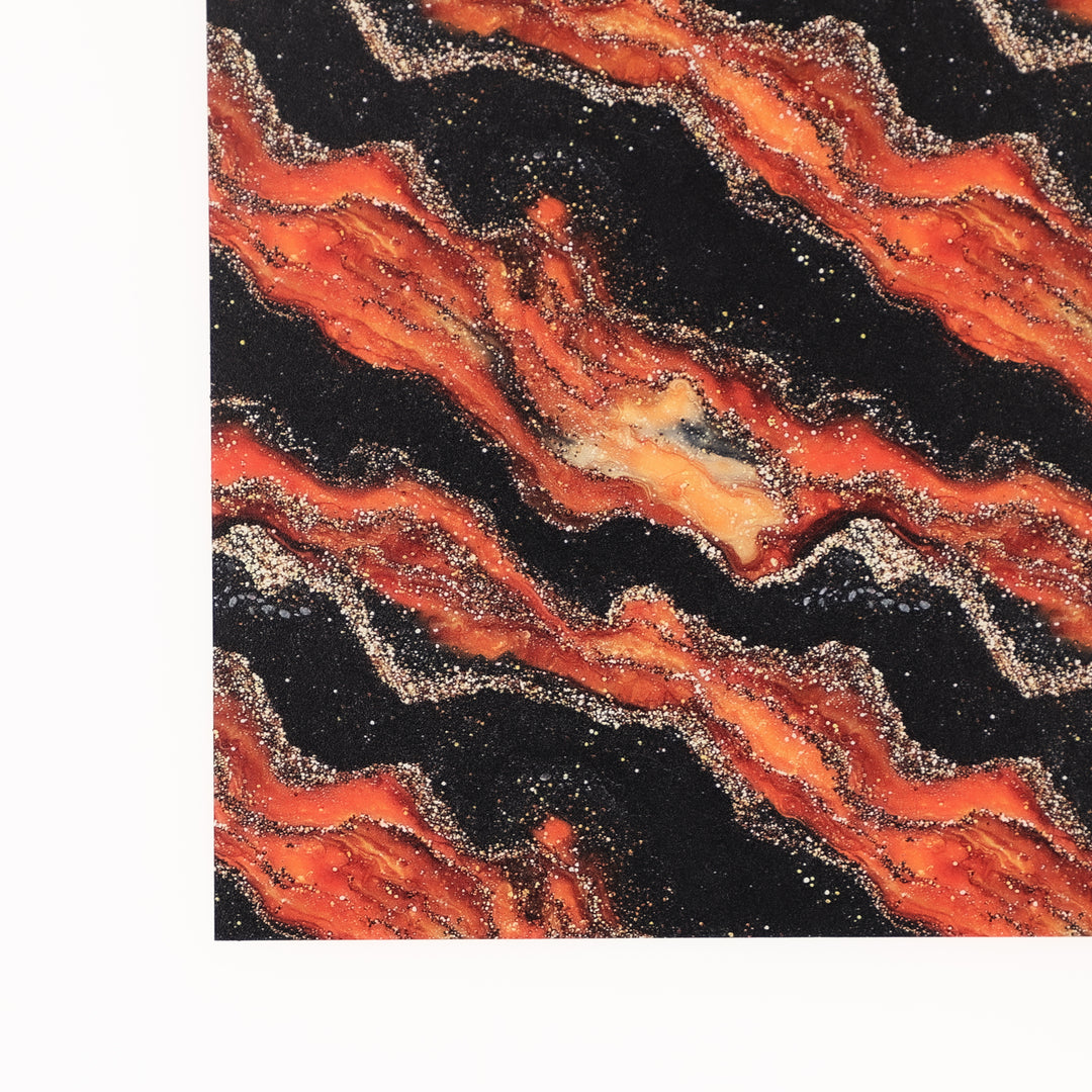 PatternPly® Transparent Orange and Black Shimmer Streaks