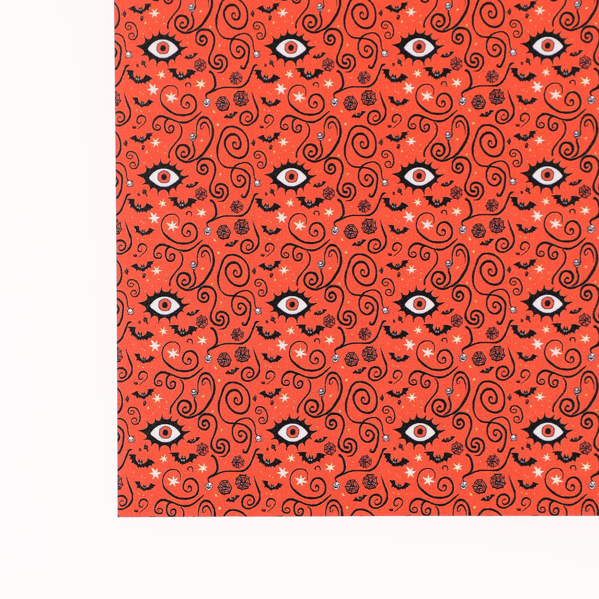 PatternPly® Full Coverage Orange Eyeball Swirls sheet showing the pattern