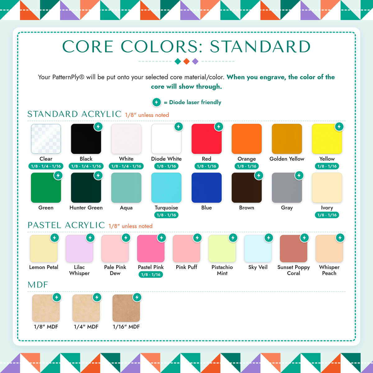 PatternPly Core Colors: Standard