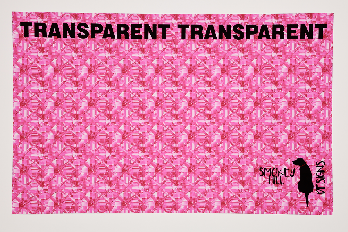 PatternPly® Transparent Pink Glitz Micro sheet showing the pattern