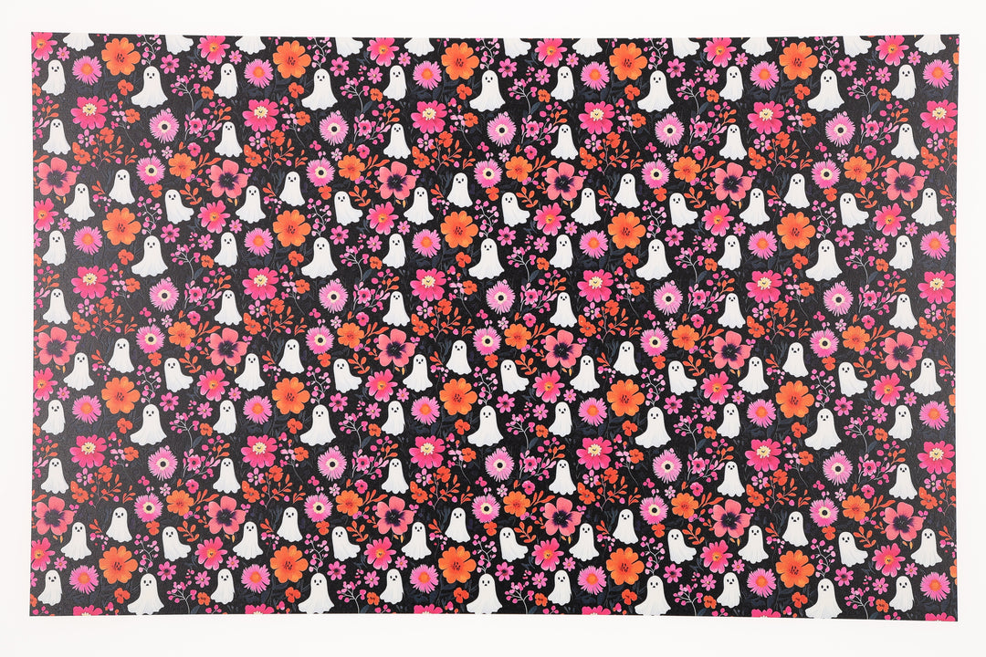 PatternPly® Full Coverage Pink Floral Ghosts
