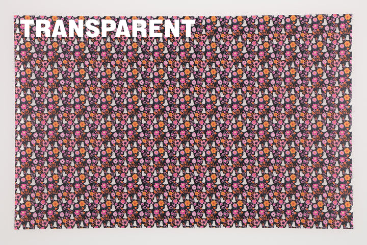 PatternPly® Transparent Pink Floral Ghosts Micro