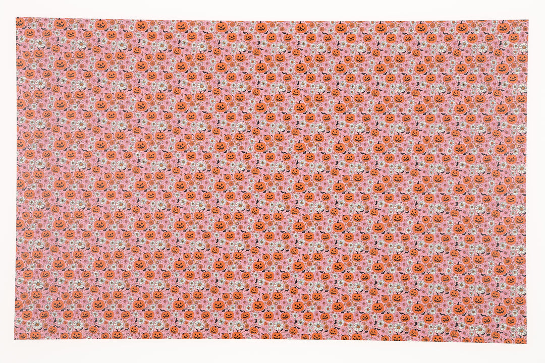 PatternPly® Full Coverage Pink Jack o Lantern Floral Micro