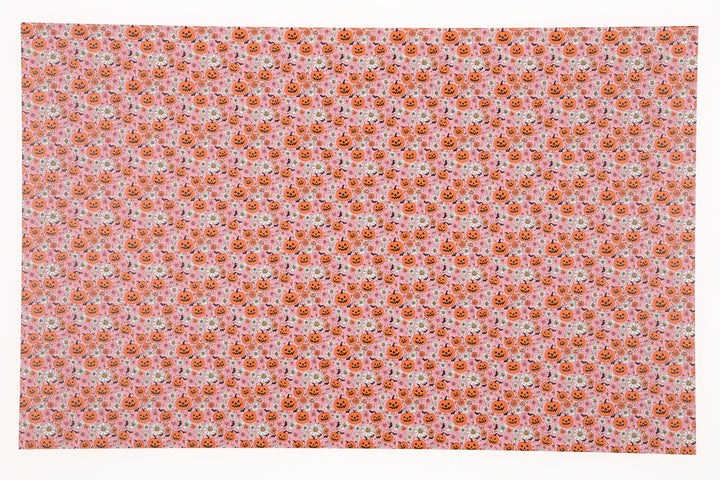 PatternPly® Full Coverage Pink Jack o Lantern Floral Micro