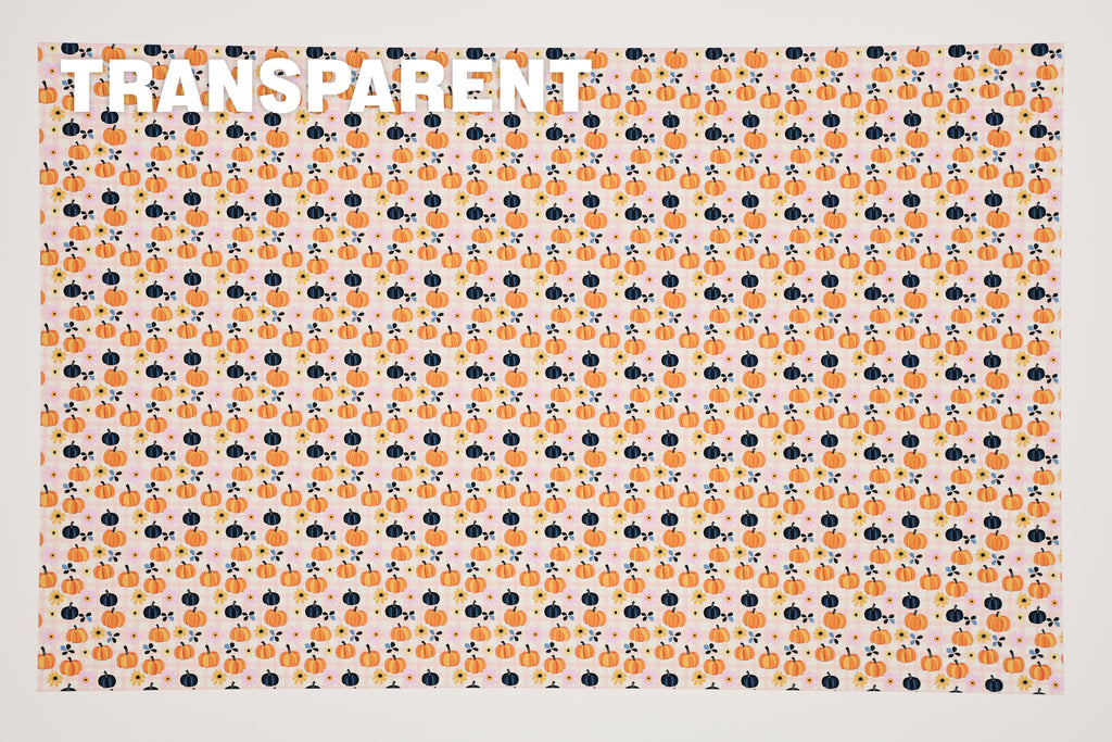 PatternPly® Transparent Pumpkin Plaid Micro sheet showing the pattern