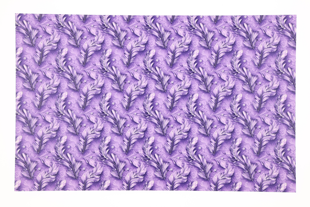 PatternPly® Full Coverage Feathers and Bling Purple