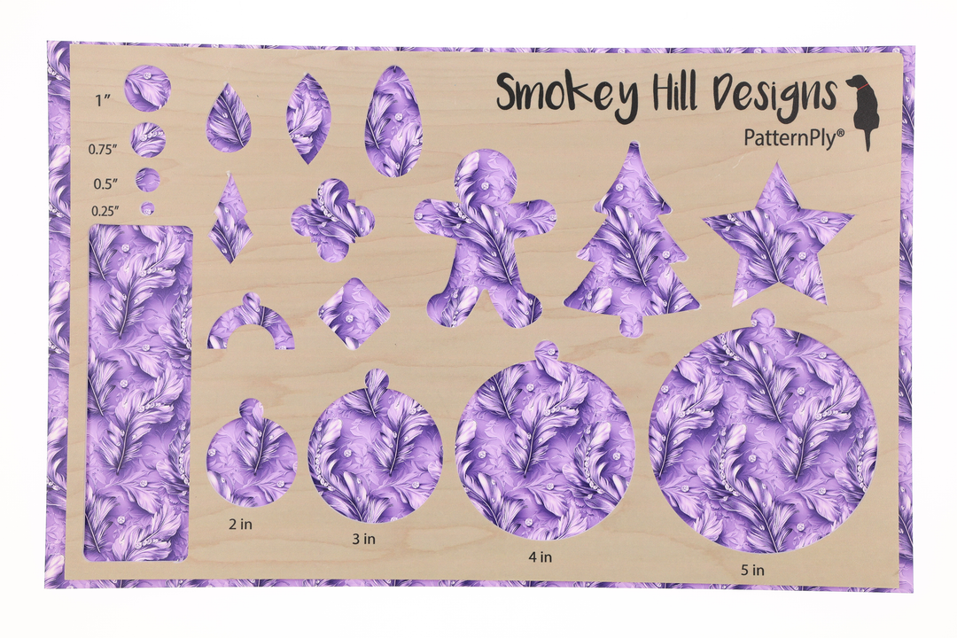 PatternPly® Full Coverage Feathers and Bling Purple