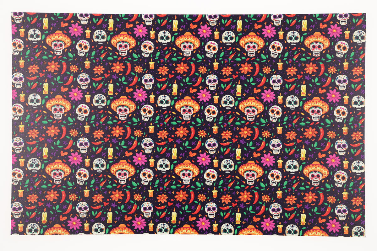 PatternPly® Full Coverage Purple Dia de Los Muertos product photo 2