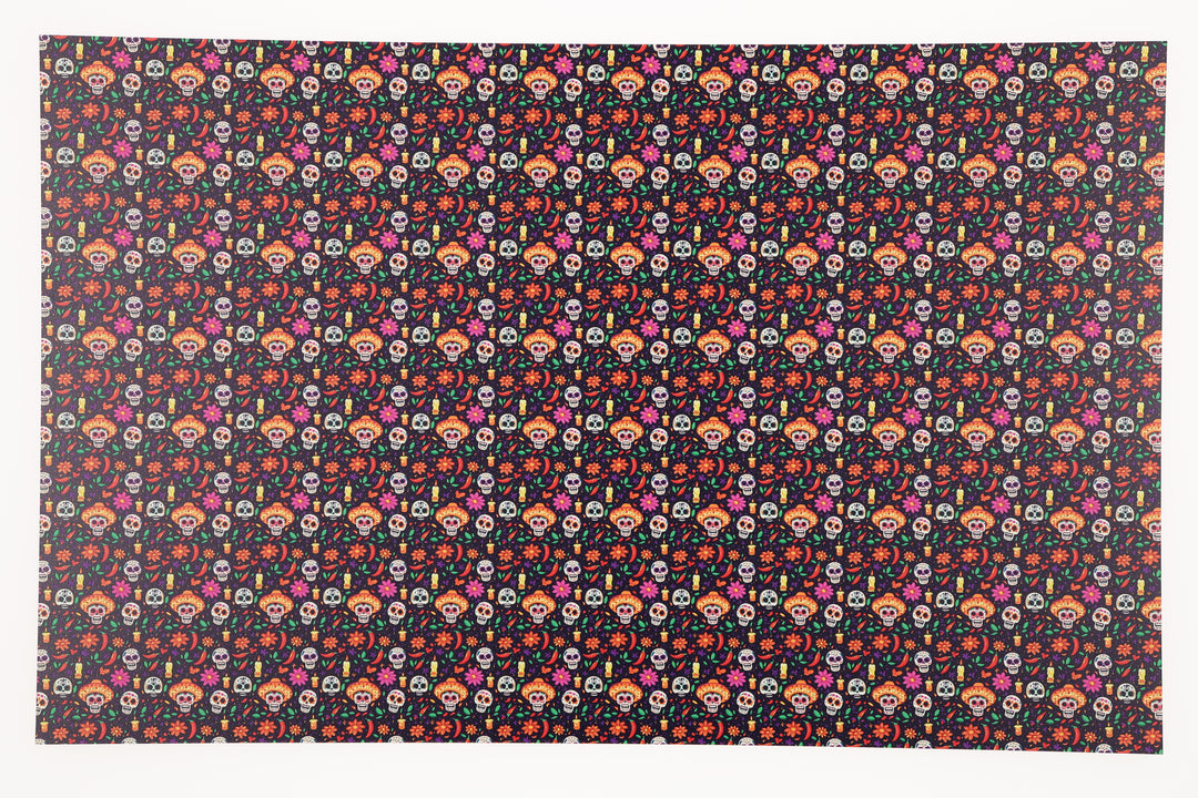 PatternPly® Full Coverage Purple Dia de Los Muertos Micro