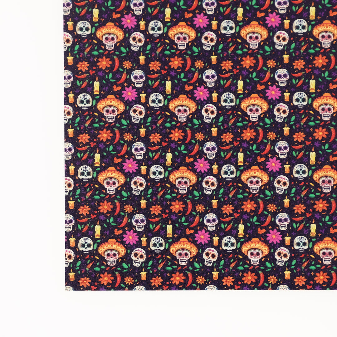 PatternPly® Transparent Purple Dia de Los Muertos Micro