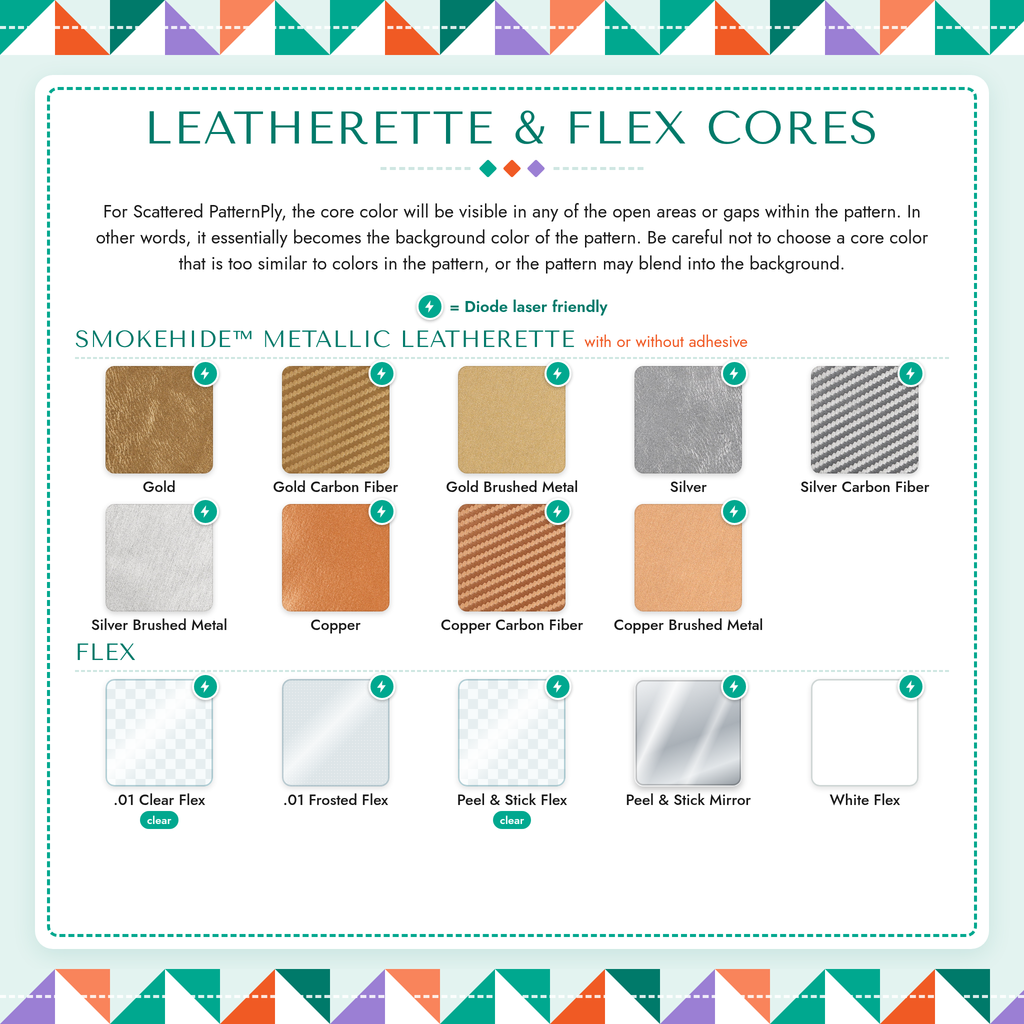 Scattered PatternPly Cores: Leatherette & Flex