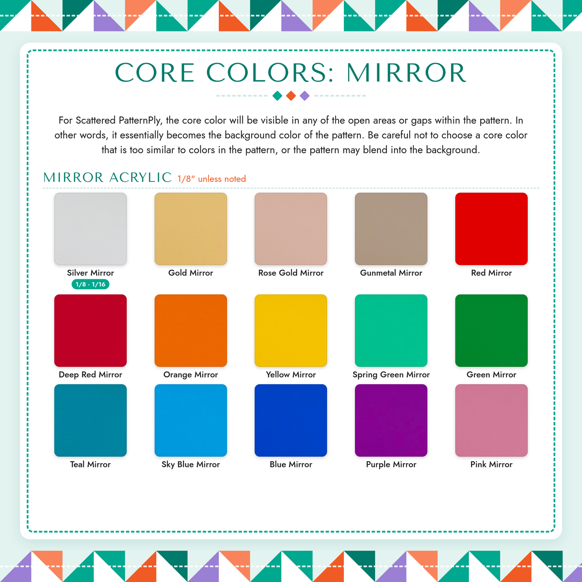 Scattered PatternPly Core Colors: Mirror