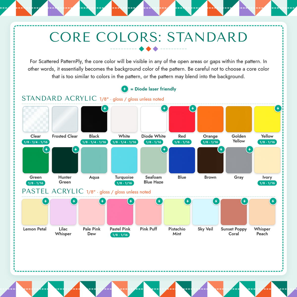 Scattered PatternPly Core Colors: Standard