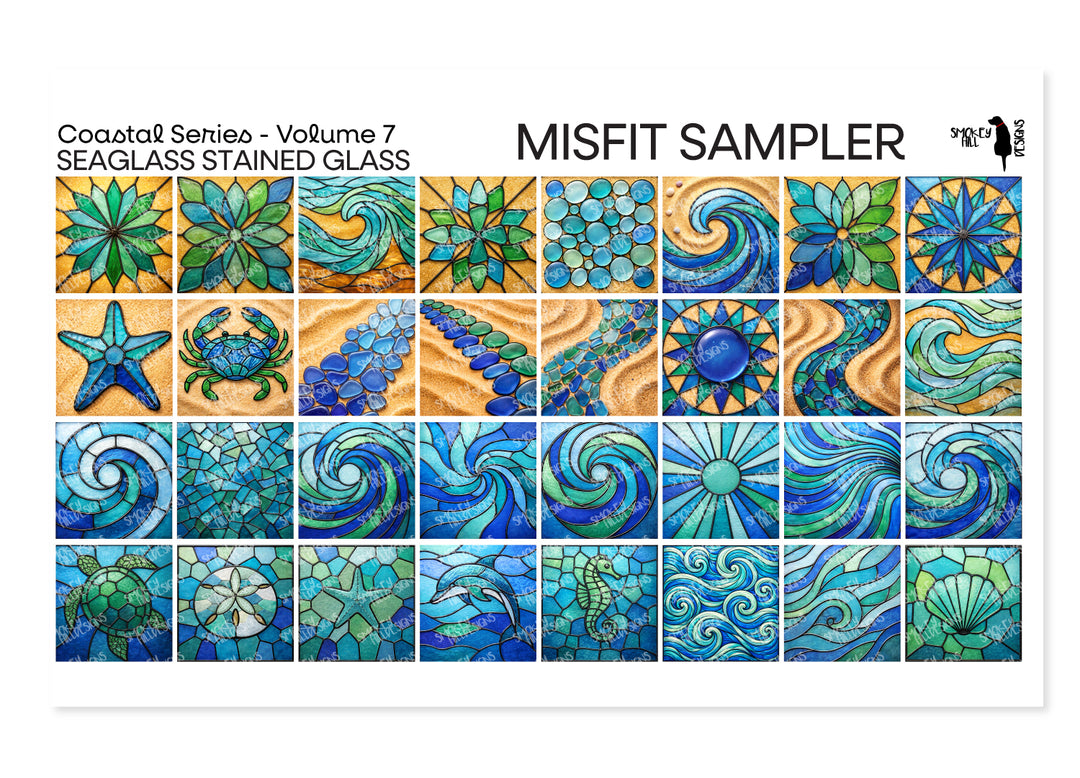Misfit PatternPly® Transparent Sea Glass Stained Glass Sampler