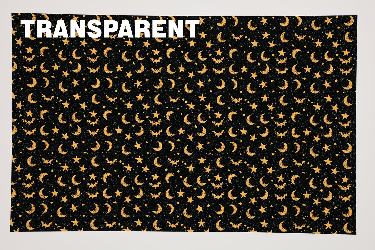 PatternPly® Transparent Sketched Orange and Black Bat Sky sheet showing the pattern