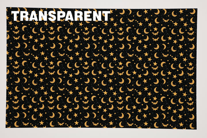 PatternPly® Transparent Sketched Orange and Black Bat Sky
