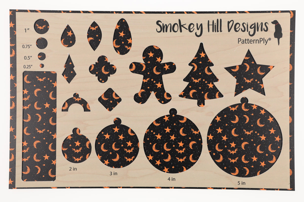 PatternPly® Full Coverage Sketched Orange and Black Bat Sky product photo 3