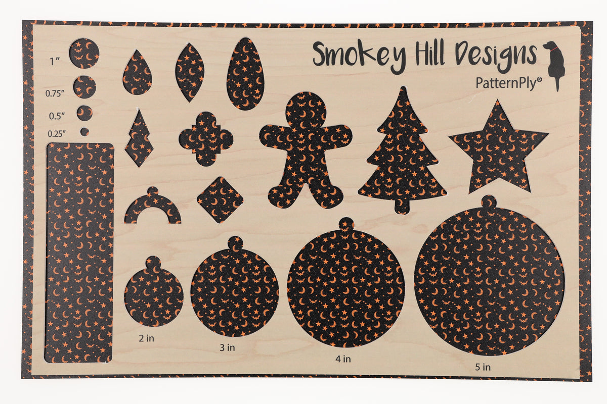 PatternPly® Transparent Sketched Orange and Black Bat Sky Micro product photo 2