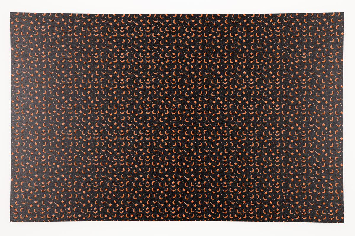 PatternPly® Full Coverage Sketched Orange and Black Bat Sky Micro product photo 2